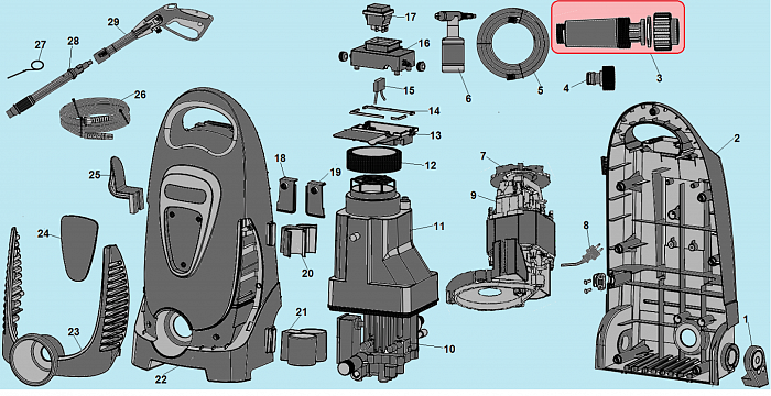 1 ШЛАНГ - ПИСТОЛЕТ МОЙКА CHAMPION HP6160