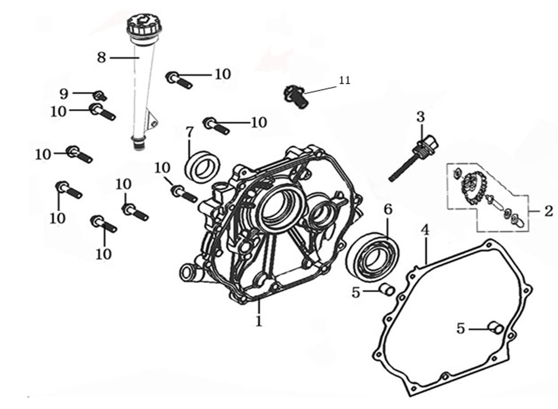 ЗАПЧАСТИ ДЛЯ ДВИГАТЕЛЯ LC190FDS (КРЫШКА КАРТЕРА)